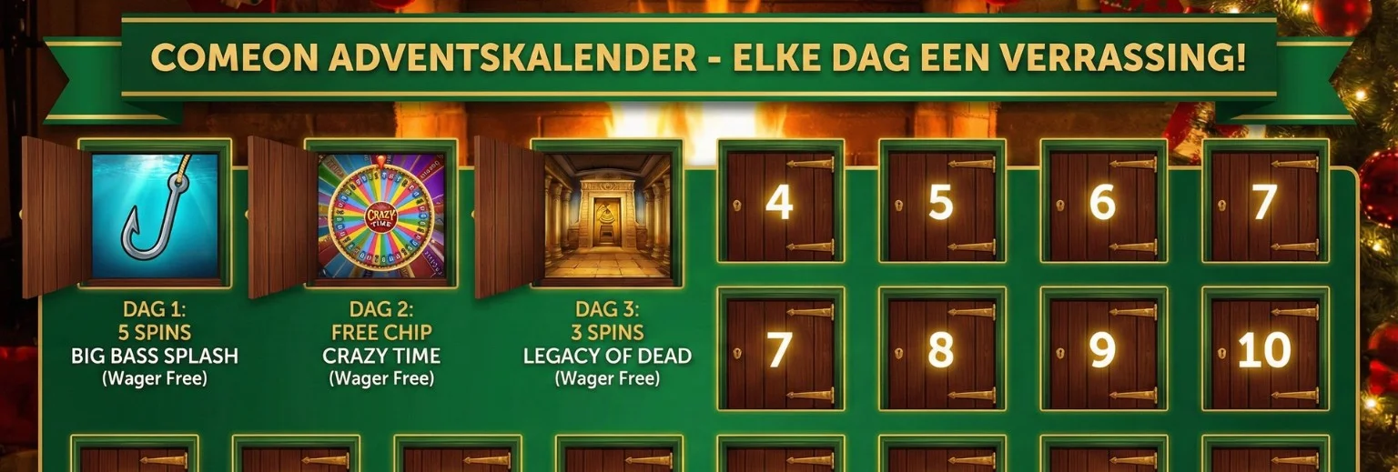 Ontdek de cadeau's in de Comeon adventkalender dag 1 t/m 3