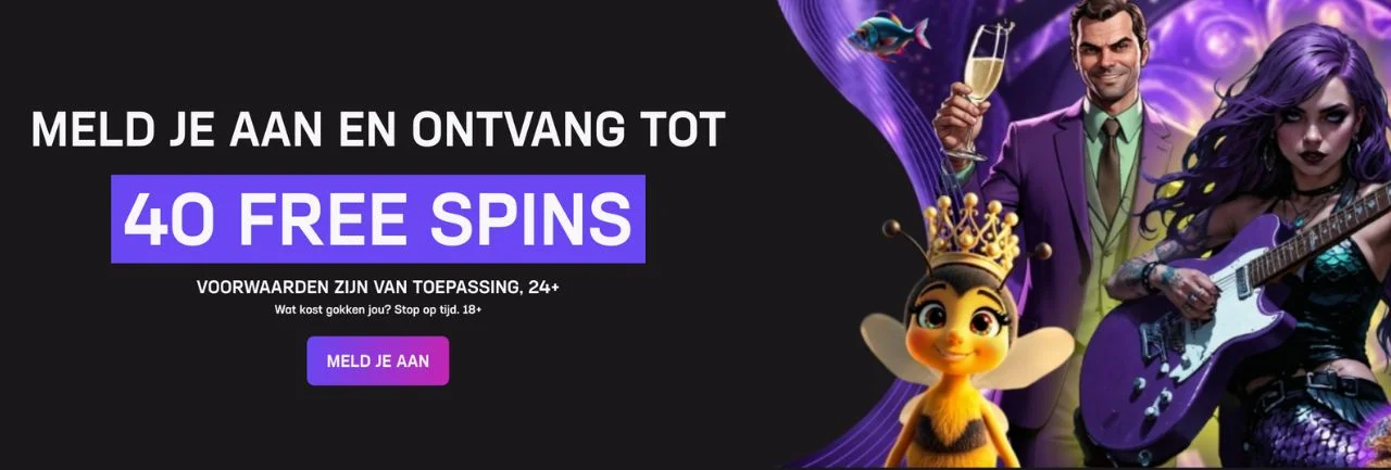 Aanmelden bij hardrock voor 40 no deposit spins.