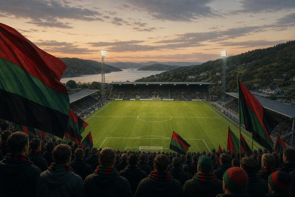 NEC-supporters in het uitvak in Bodø, illustratie