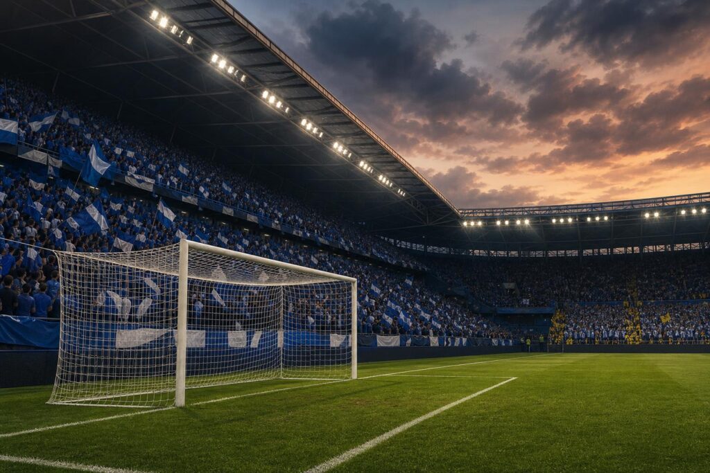 Het doel in San Sebastián met het uitvak van Espanyol, illustratie